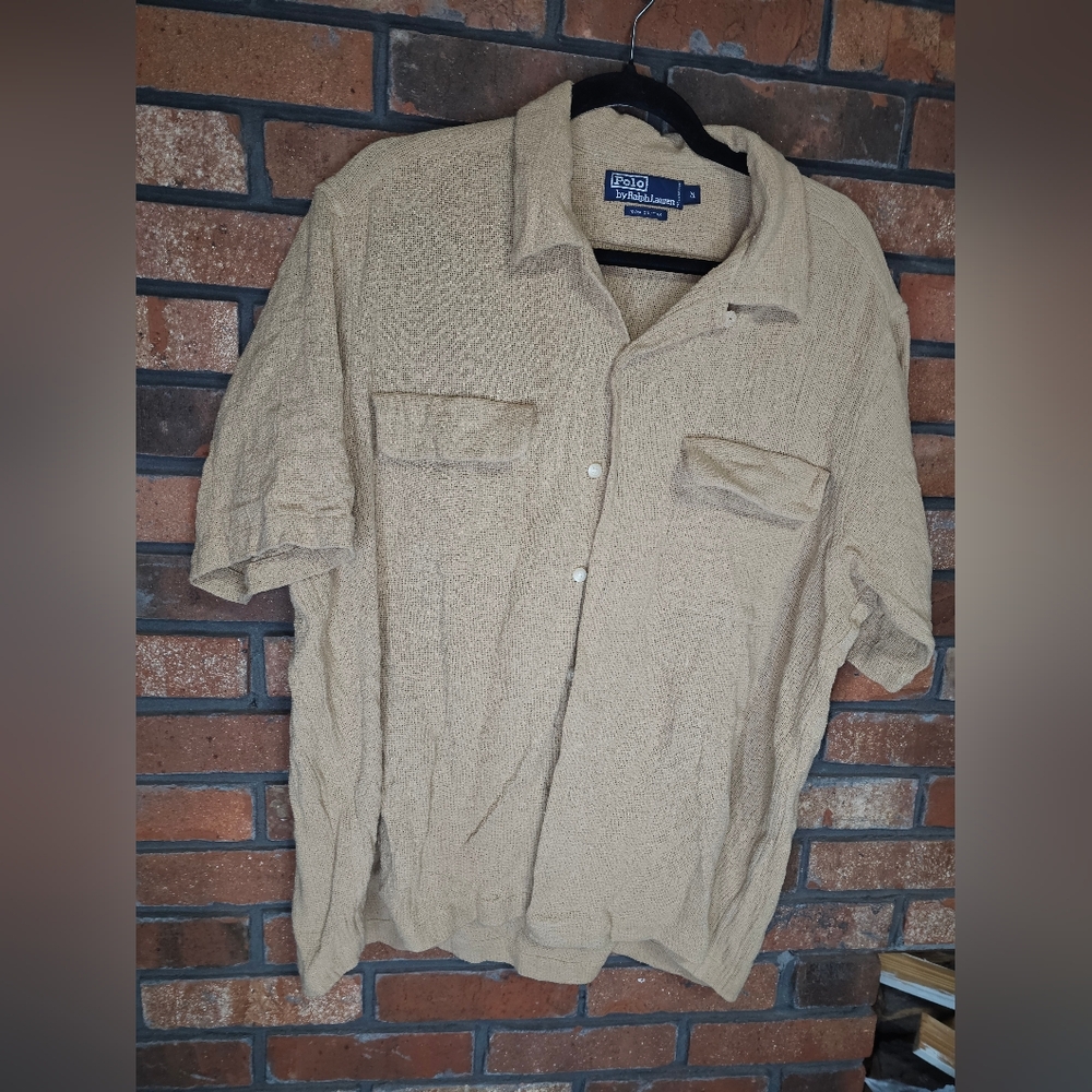 Polo Ralph Lauren brown button-down top
